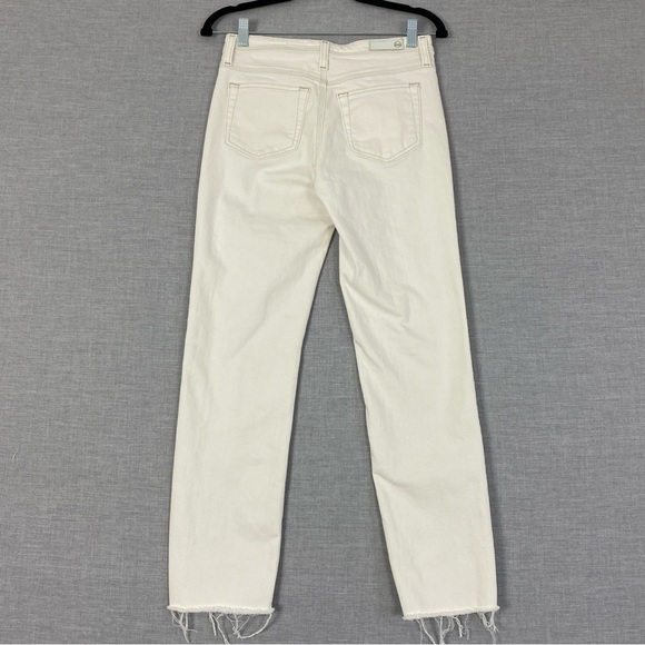 AG Adriano Goldshmied Jeans Isabelle Button Up White High Rise Crop Sz 25R - Picture 3 of 12